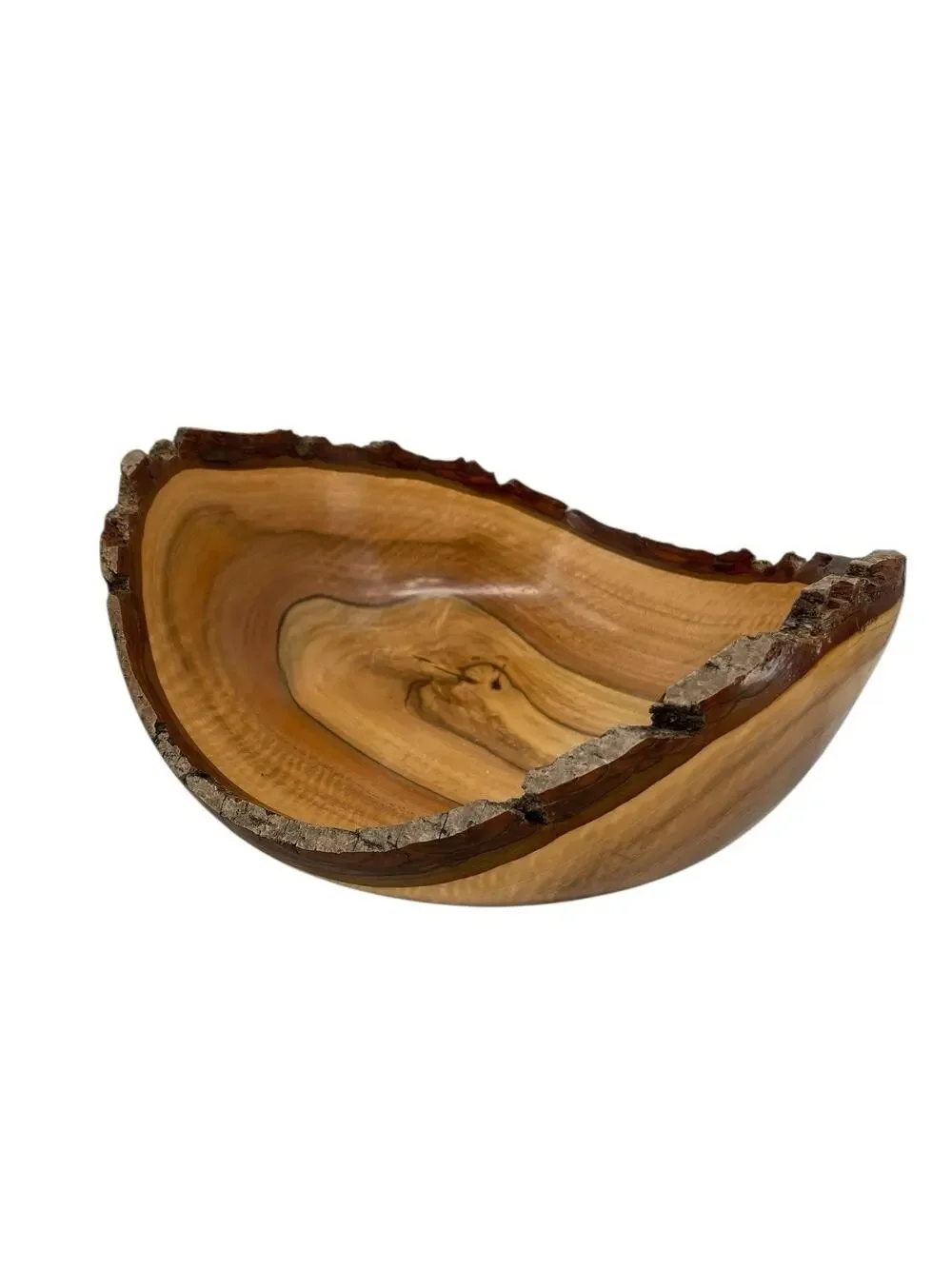 Hand Carved English Walnut Live Edge Bowl Signed Carl Ruhle